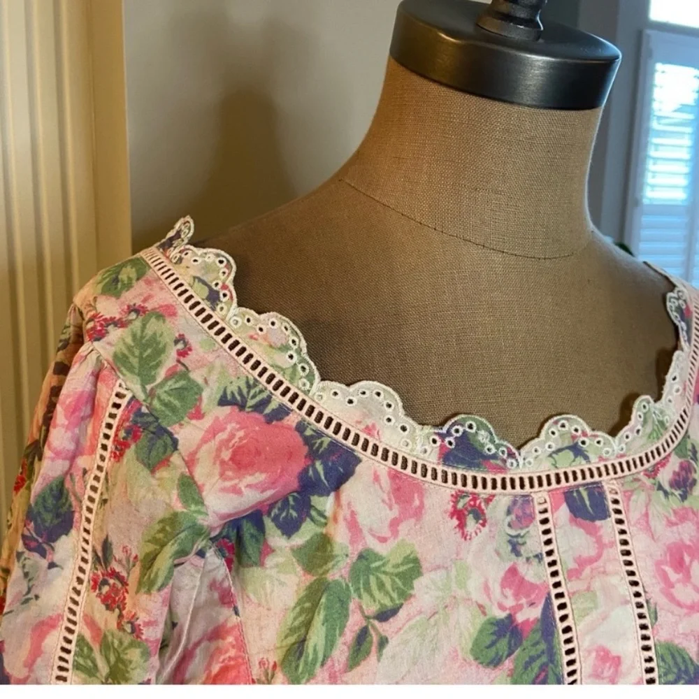 LoveShackFancy KARSTEN top, balloon sleeves, size XL, NWT - Picture 5 of 9